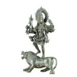 Vintage Balinese Durga Kali Lion 18.5" - Lost Wax Bronze Sacred Art | Jaipurio